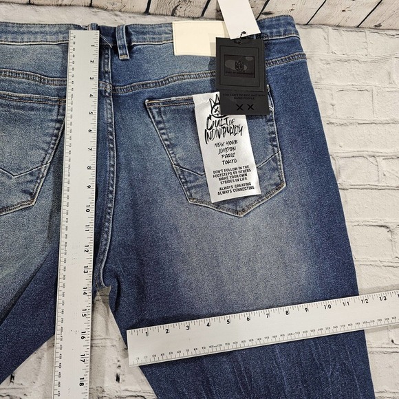 Cult Of Individuality Punk Super Skinny Distressed Blue Pacific Jeans MENS 44 - Picture 5 of 14